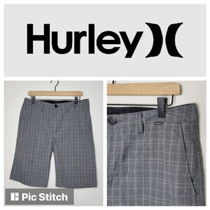 Hurley‎ Flat Front Plaid Shorts Size 30